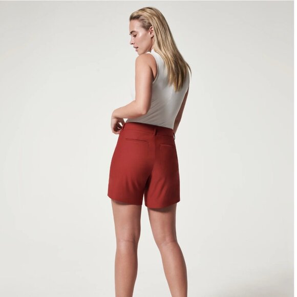 NWT SPANXSunshine Shorts, 6" COLOR: DARK CHERRY UPF 50+ - Picture 2 of 9